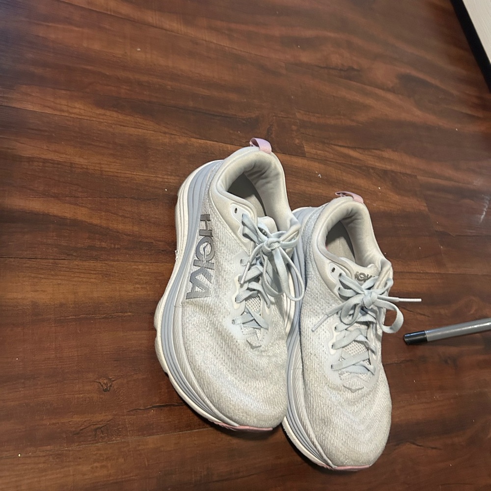 Hoka Light Gray Athletic Shoes